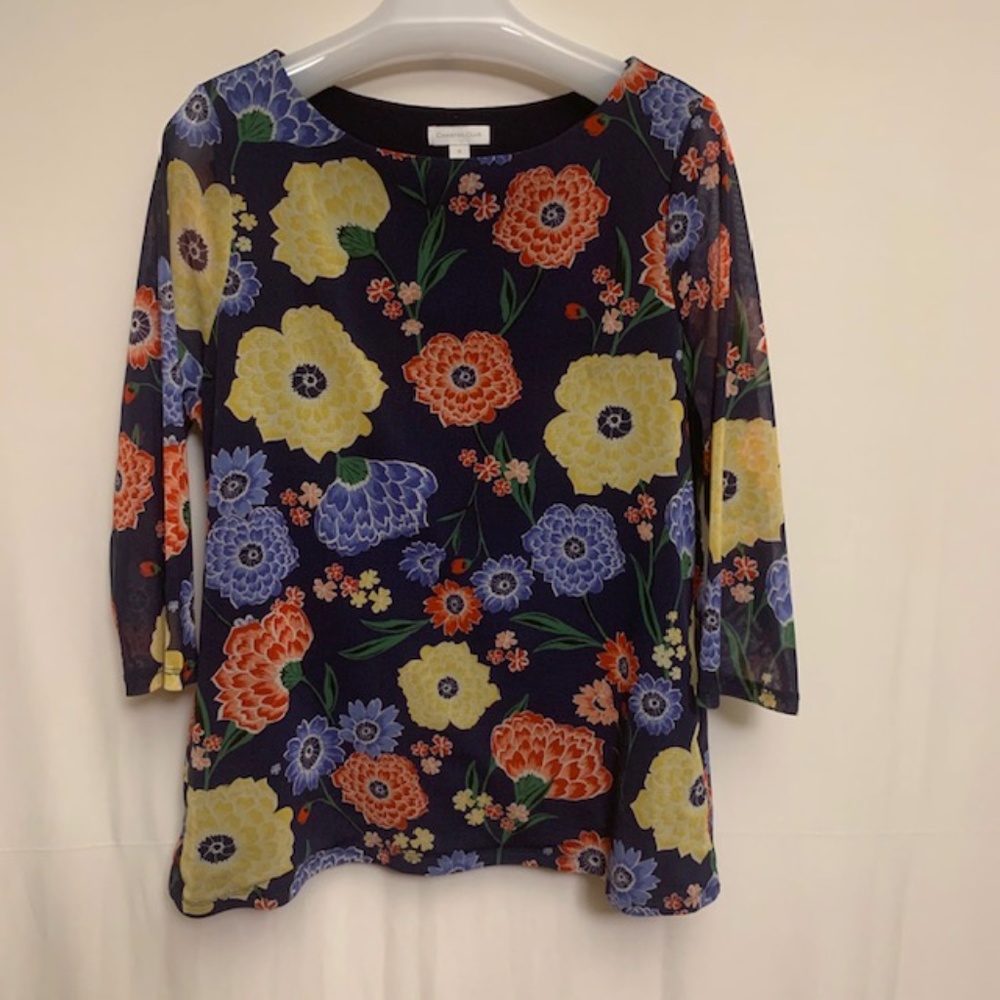 Charter Club size XL knit floral 3/4 sleeve